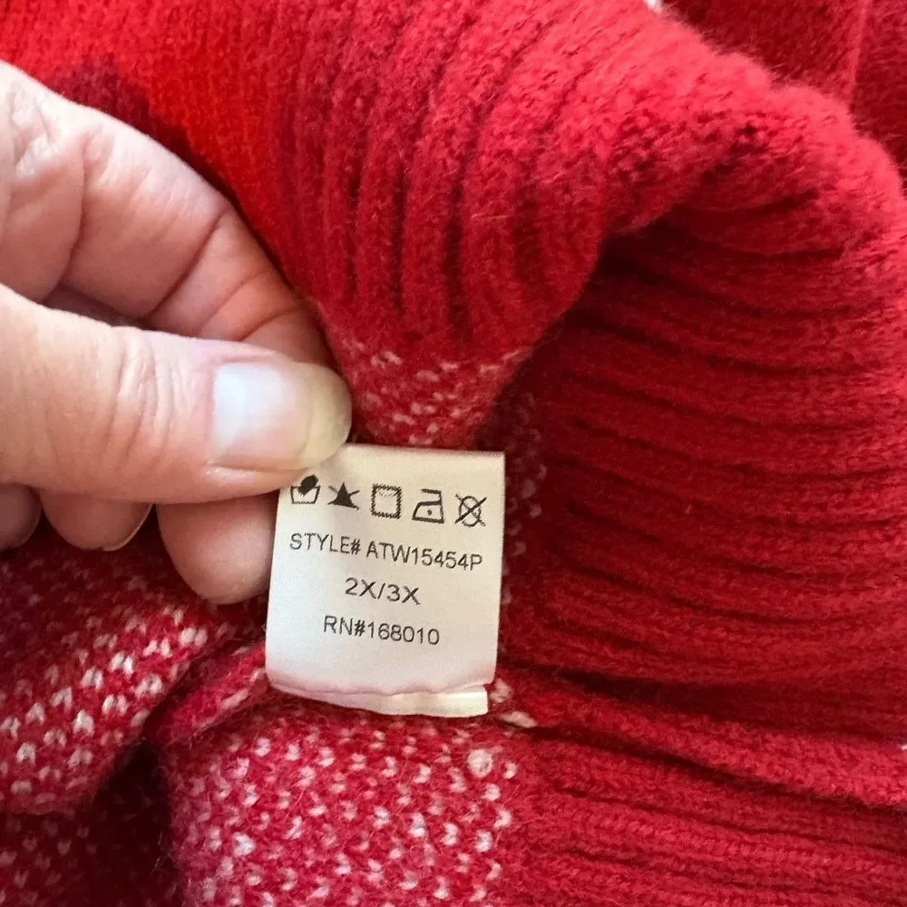 Impressions Red Sweater with White Snowflakes - Picture 5 of 6